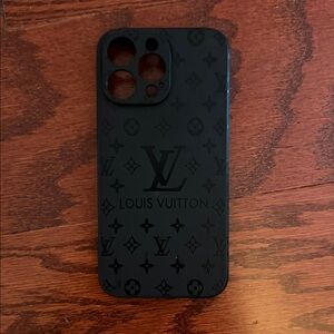 Black Monogram Silicone iPhone 14 Pro Max Case